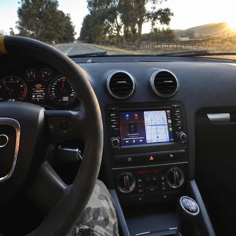 Écran CarPlay/Android Audi A3 (2003-2013) — Écran HD tactile sans fil