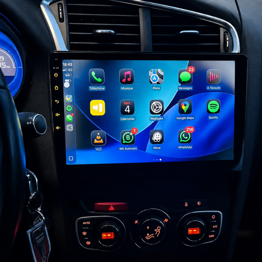 Écran CarPlay Android Auto Citroën C4 / DS4 (2012-2016) — Spark Auto