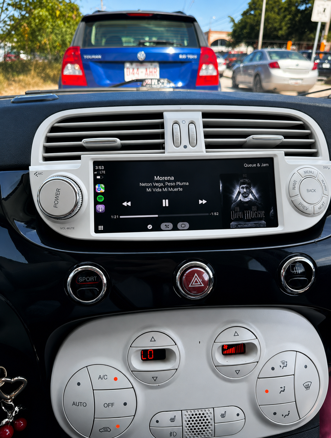 Écran CarPlay/Android Fiat Abarth 500 (2007-2015) — Écran HD tactile sans fil