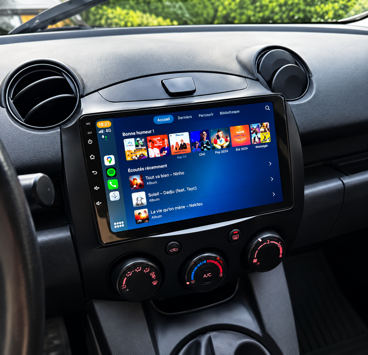 Écran CarPlay/Android Mazda 2 (2007-2014) — Écran HD tactile sans fil