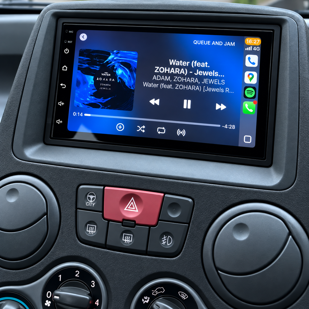 Écran CarPlay/Android Fiat Panda (2003-2012) — Écran HD tactile sans fil