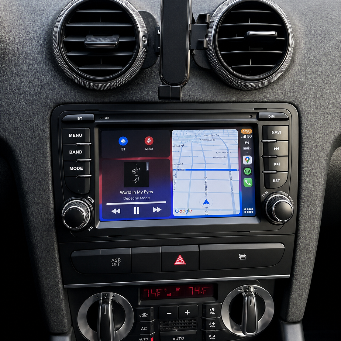 Écran CarPlay/Android Audi A3 (2003-2013) — Écran HD tactile sans fil