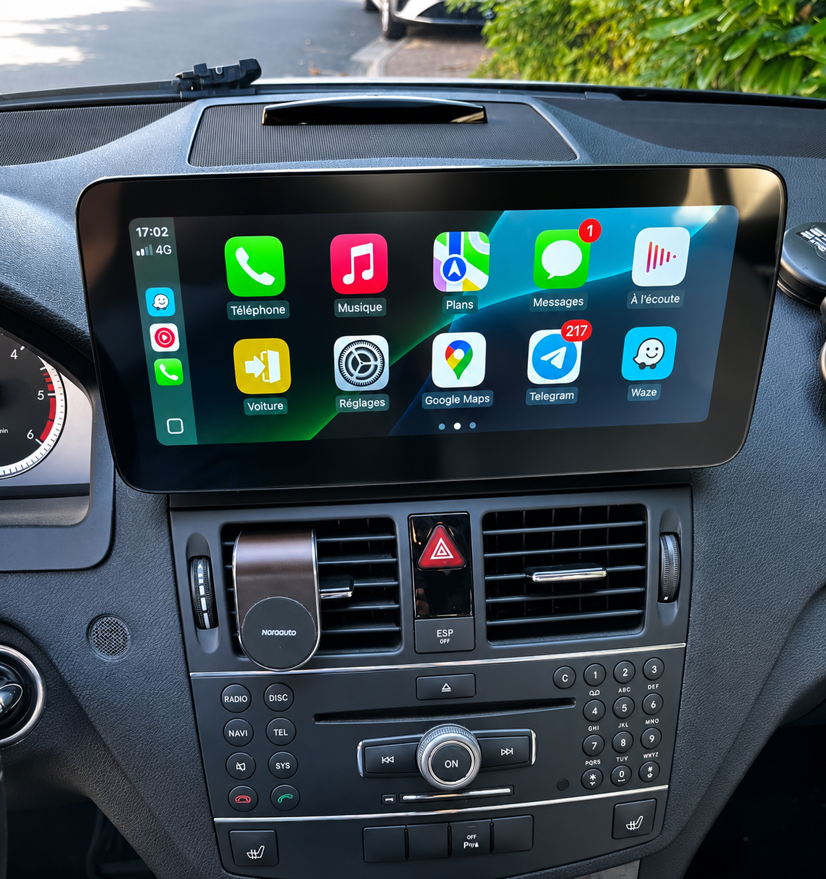 Écran CarPlay Android Auto Mercedes Classe C W204 (2007-2014) — Spark Auto