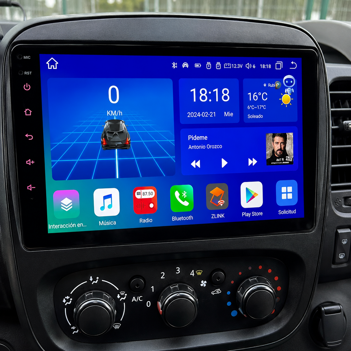 Écran CarPlay/Android Renault Trafic 3 (2014-2021) — Écran HD tactile sans fil