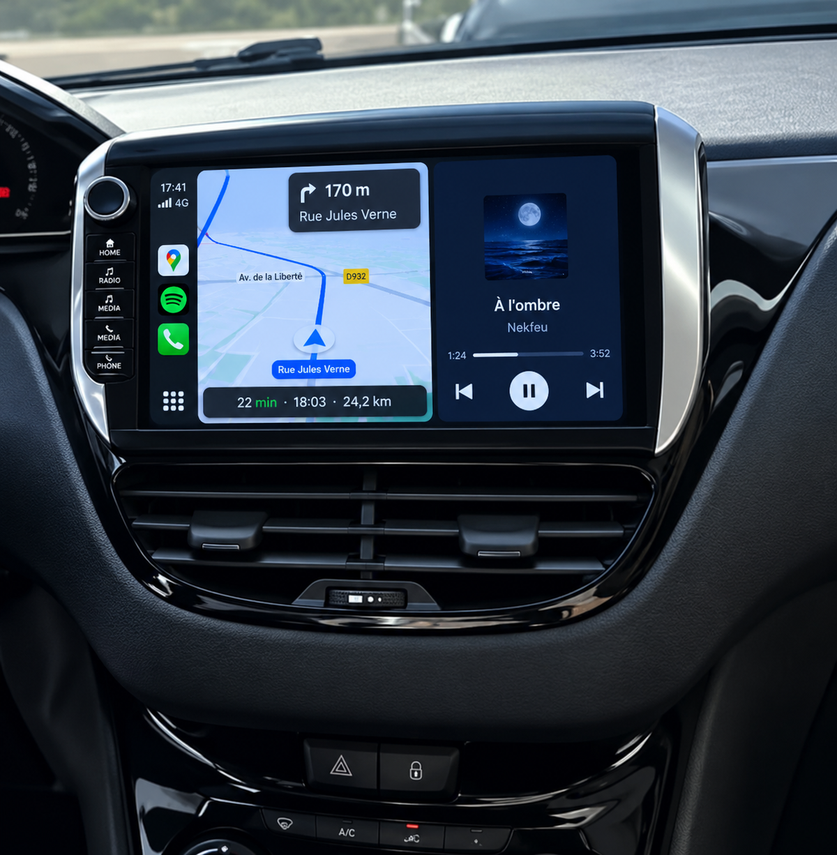 Écran CarPlay/Android Peugeot 2008 (2012-2018) — Écran HD tactile sans fil