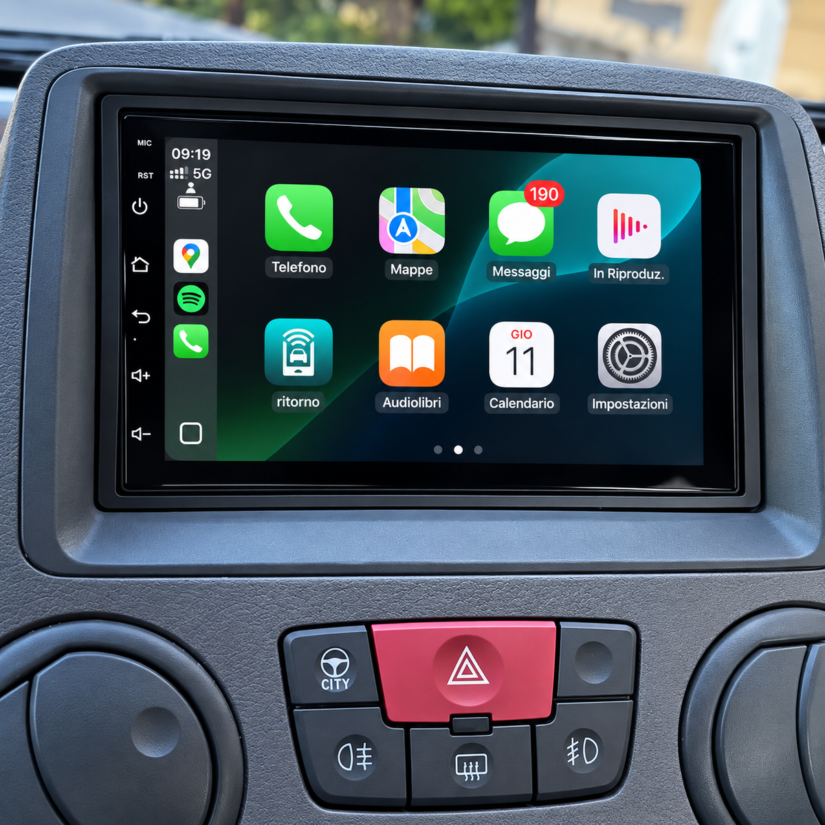 Écran CarPlay/Android Fiat Panda (2003-2012) — Écran HD tactile sans fil