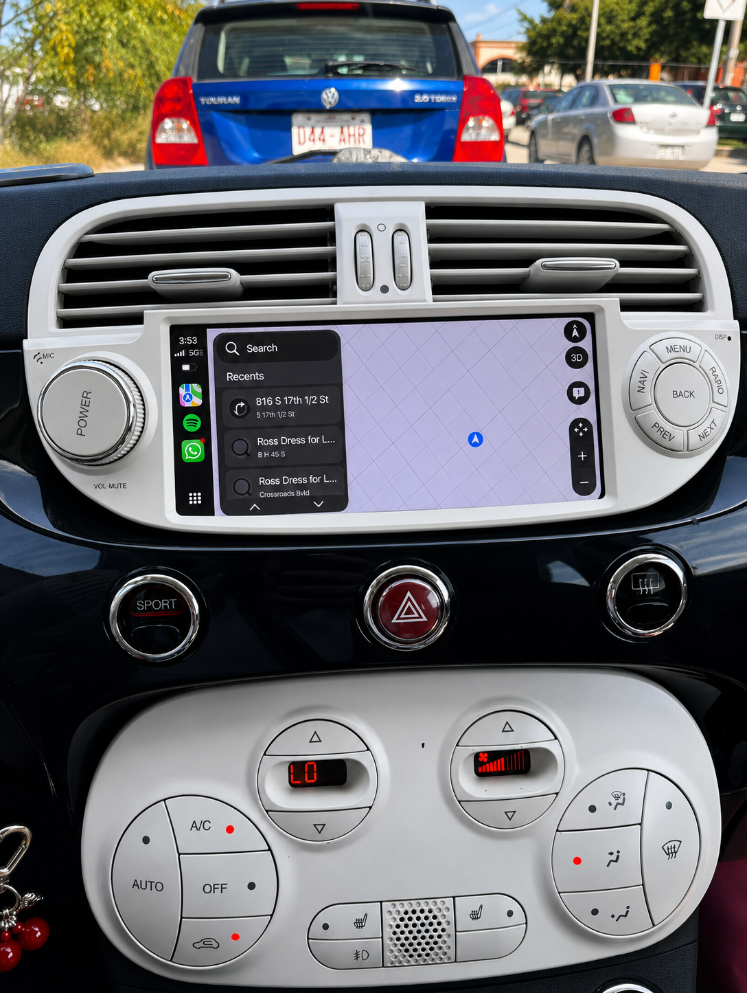 Écran CarPlay/Android Fiat Abarth 500 (2007-2015) — Écran HD tactile sans fil