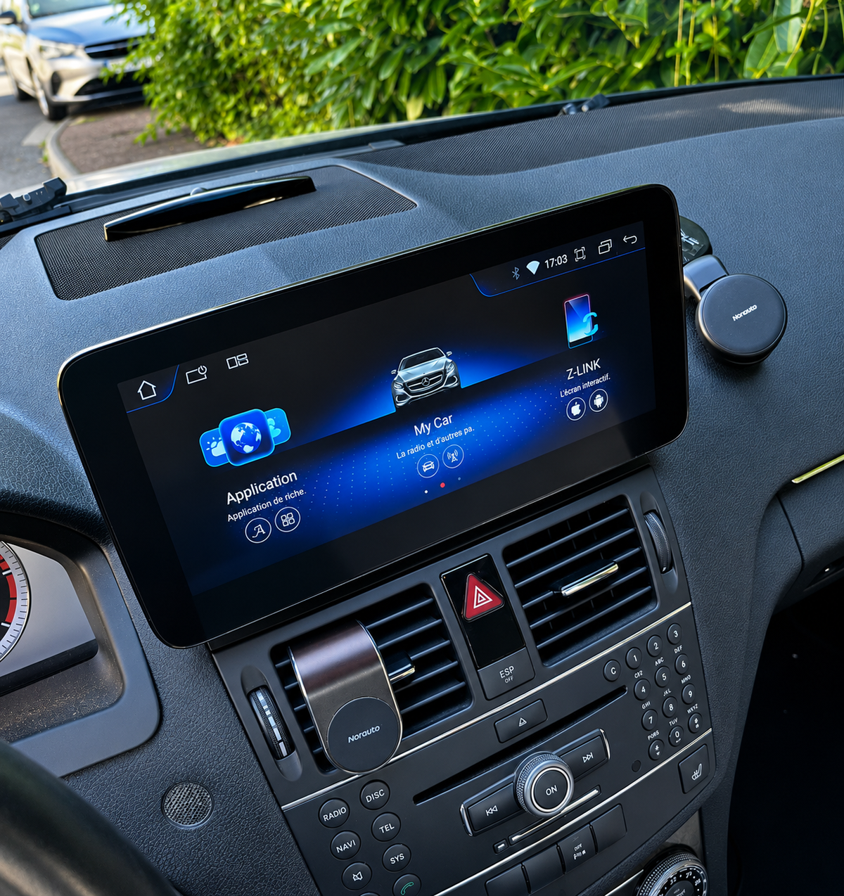 Pantalla CarPlay/Android Mercedes Clase C W204 (2007-2014) — Pantalla táctil HD inalámbrica