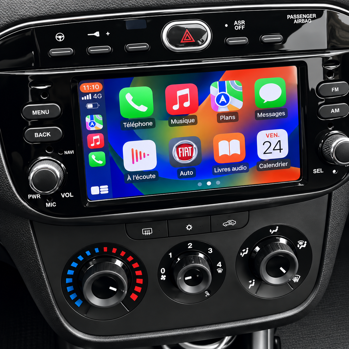 Écran CarPlay/Android Fiat Punto (2012-2015) — Écran HD tactile sans fil