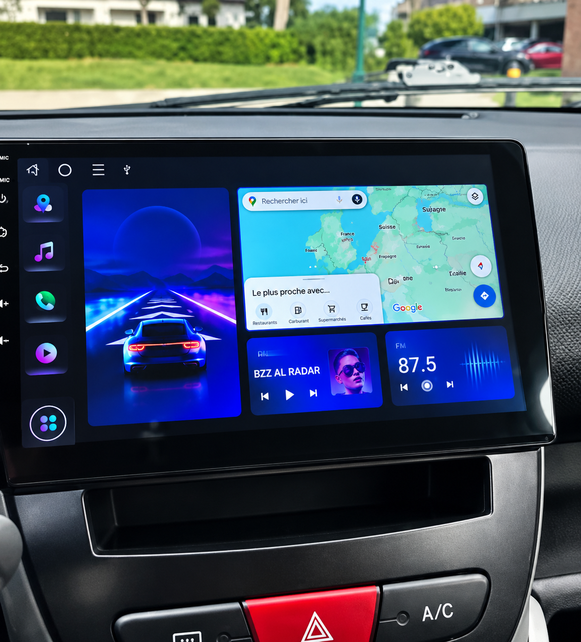 Écran CarPlay/Android Peugeot 107 (2005-2014) — Écran HD tactile sans fil