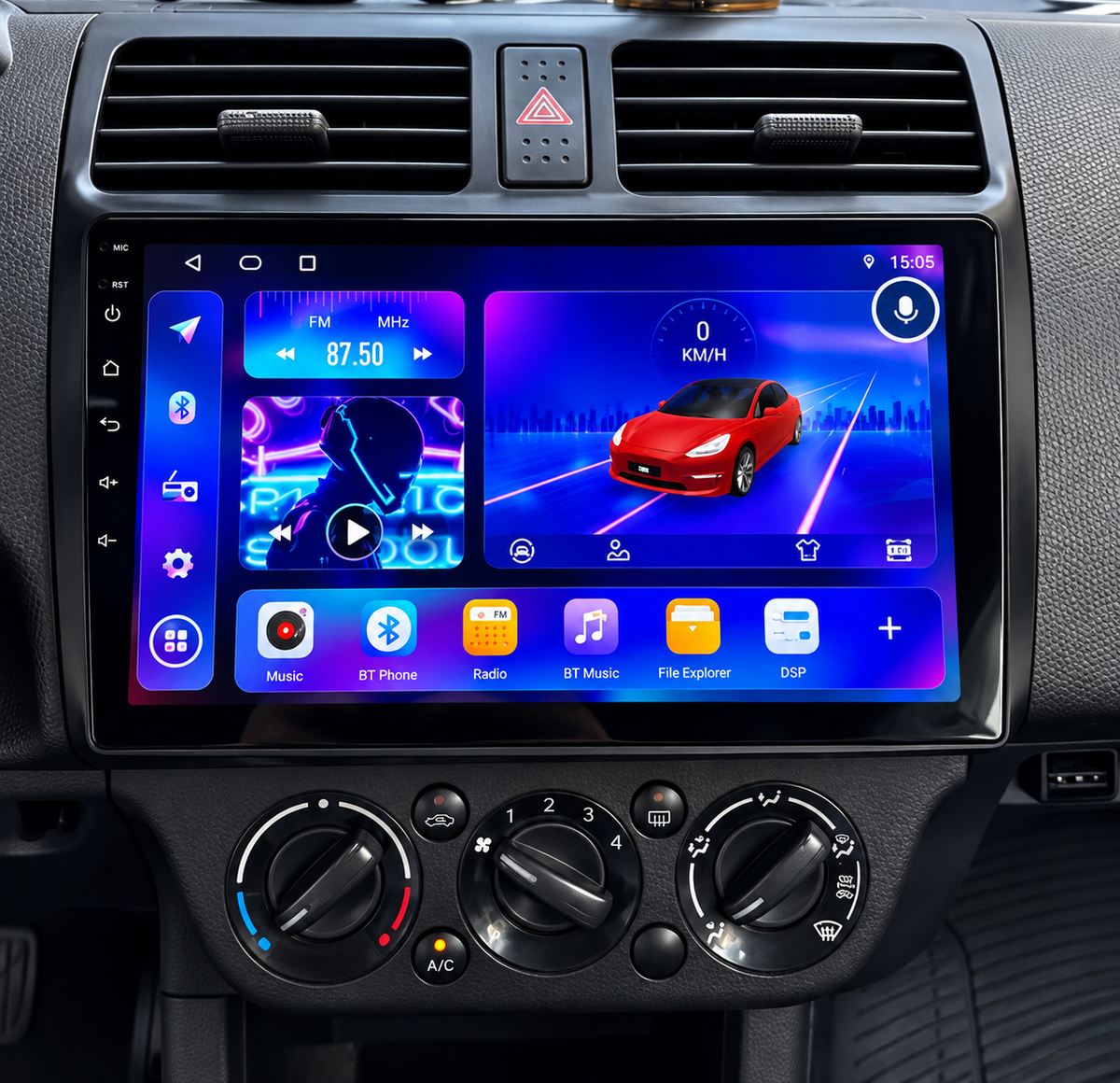 Écran CarPlay/Android Suzuki Swift (2003-2010) — Écran HD tactile sans fil