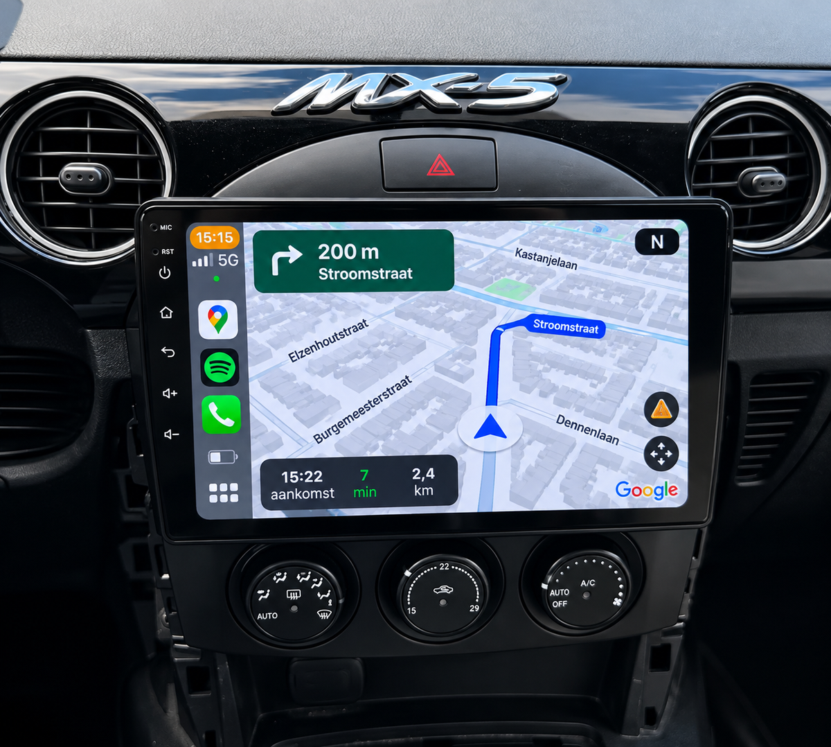 Écran CarPlay/Android Mazda MX-5 (2005-2015) — Écran HD tactile sans fil