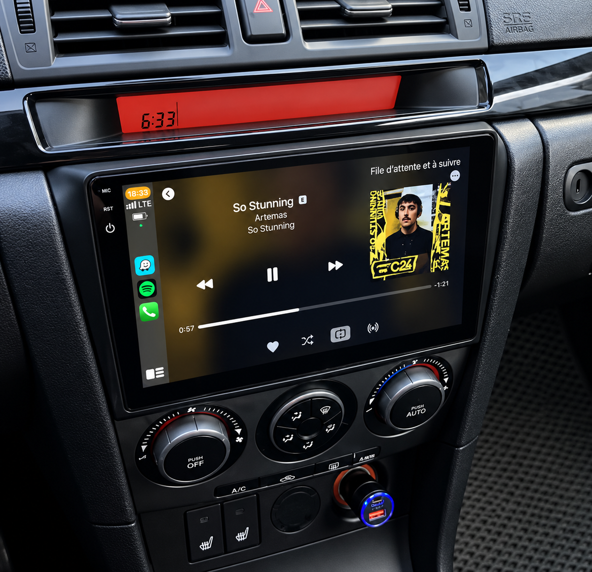 Écran CarPlay/Android Mazda 3 (2004-2009) — Écran HD tactile sans fil