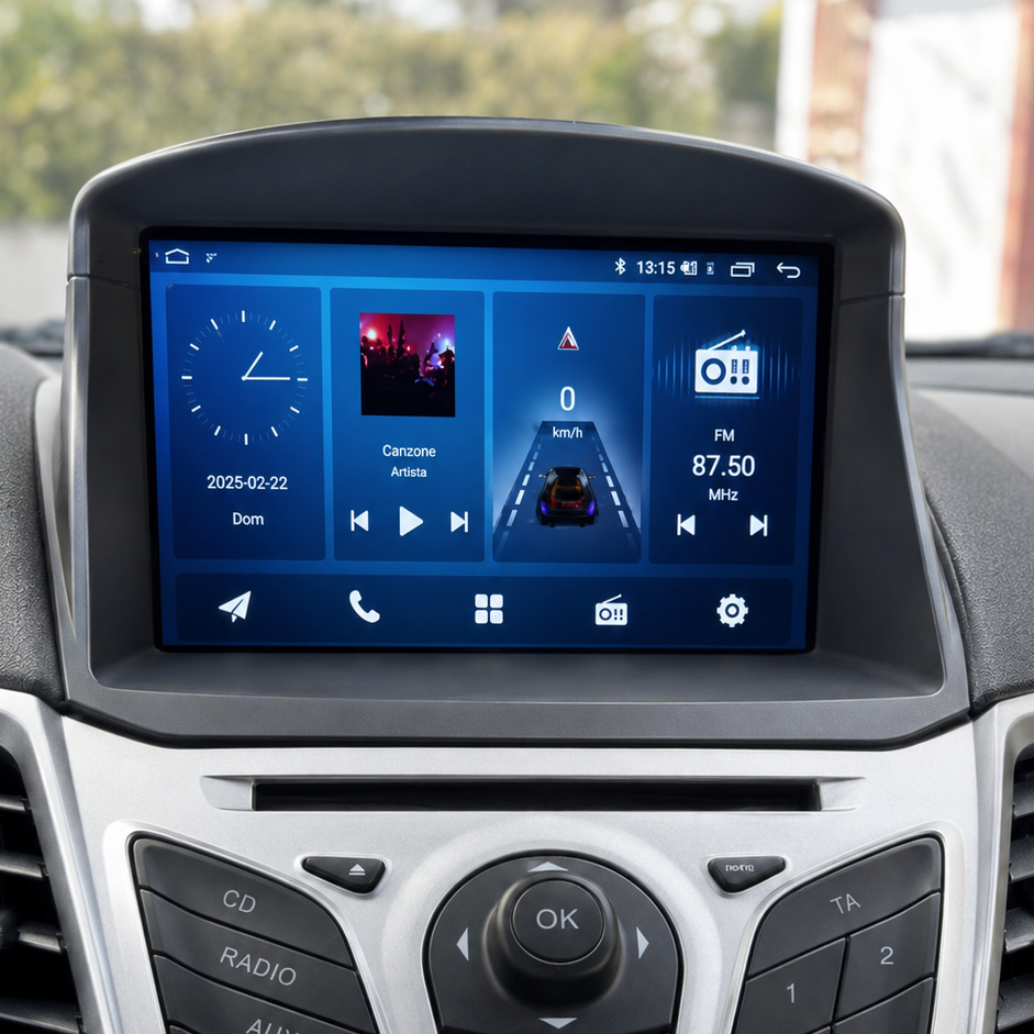 Pantalla CarPlay/Android Ford Fiesta MK6/MK7 (2009-2017) — Pantalla táctil HD inalámbrica