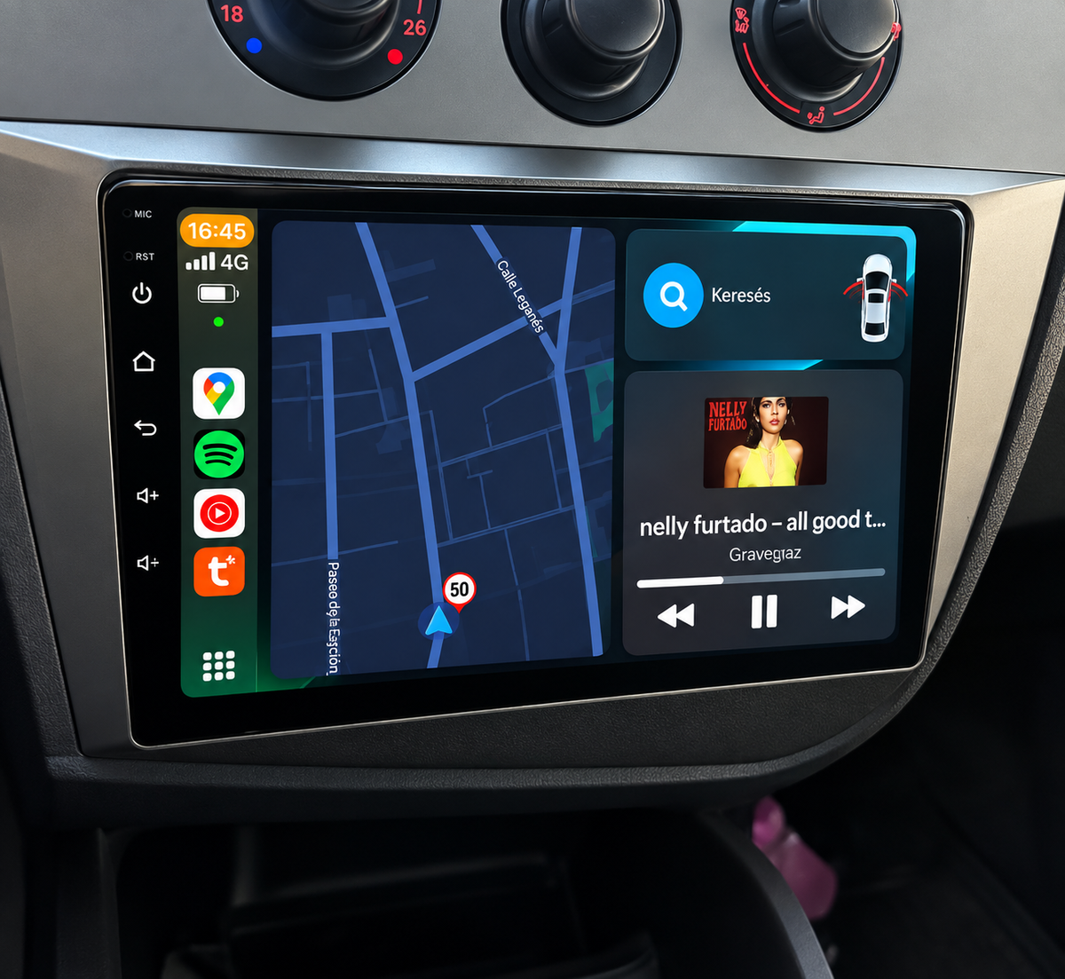 Écran CarPlay/Android Seat Leon 2 (2005-2012) — Écran HD tactile sans fil