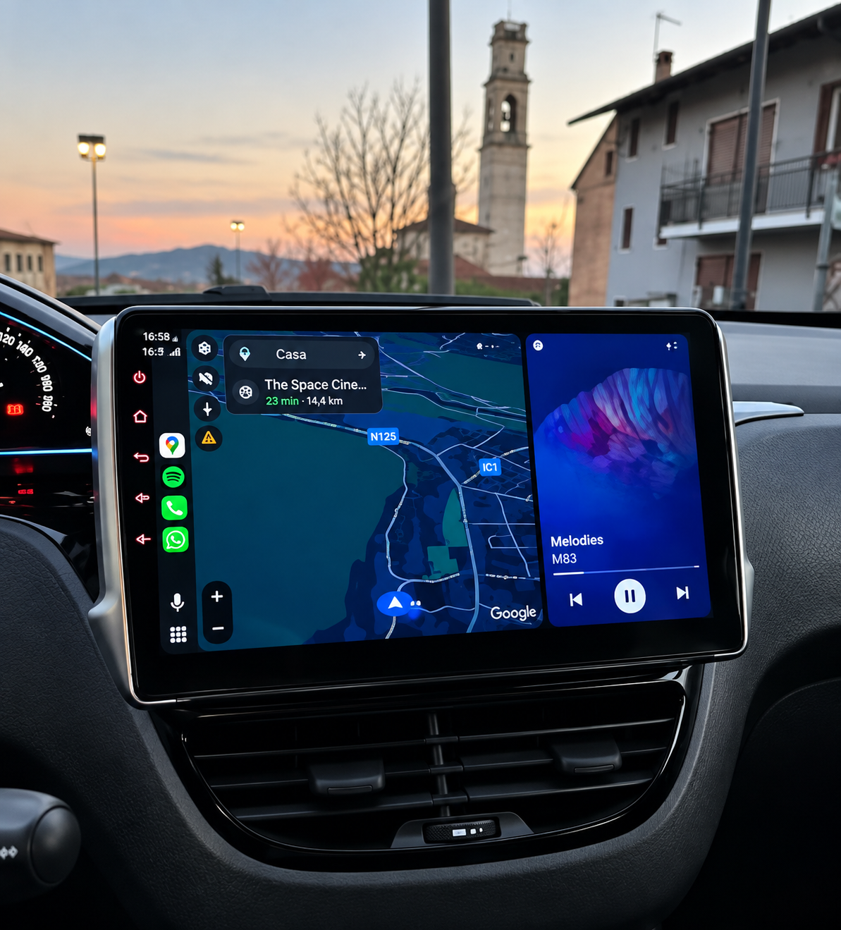 Écran CarPlay/Android Peugeot 208 (2012-2018) — Écran HD tactile sans fil