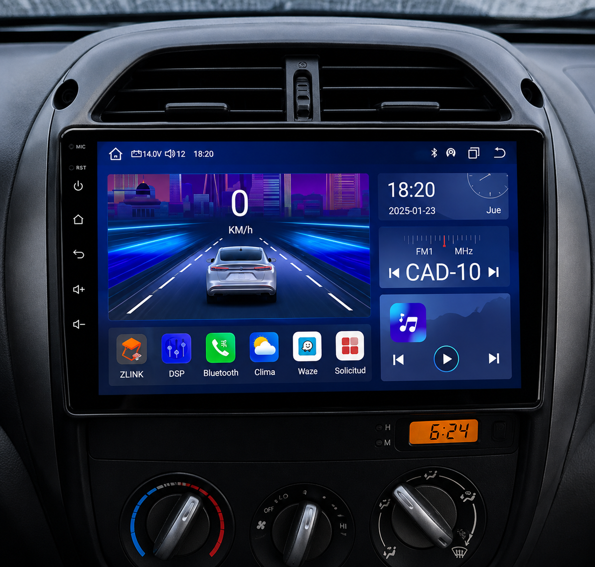 Écran CarPlay/Android Toyota Rav4 (2003-2005) — Écran HD tactile sans fil