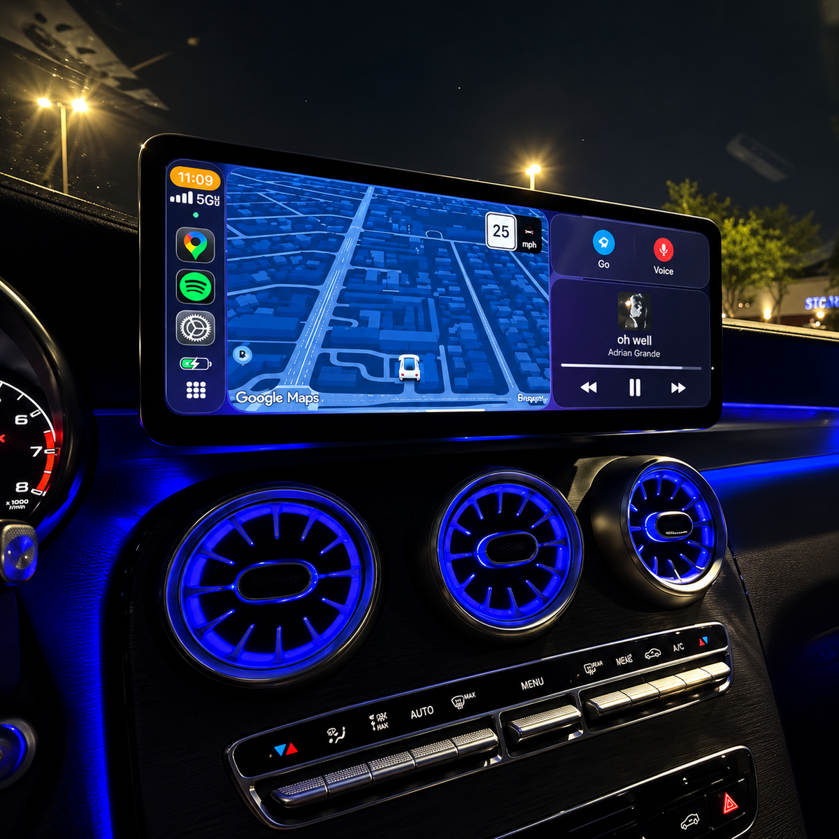 Écran CarPlay/Android Mercedes Classe GLC  (2015-2018) — Écran HD tactile sans fil