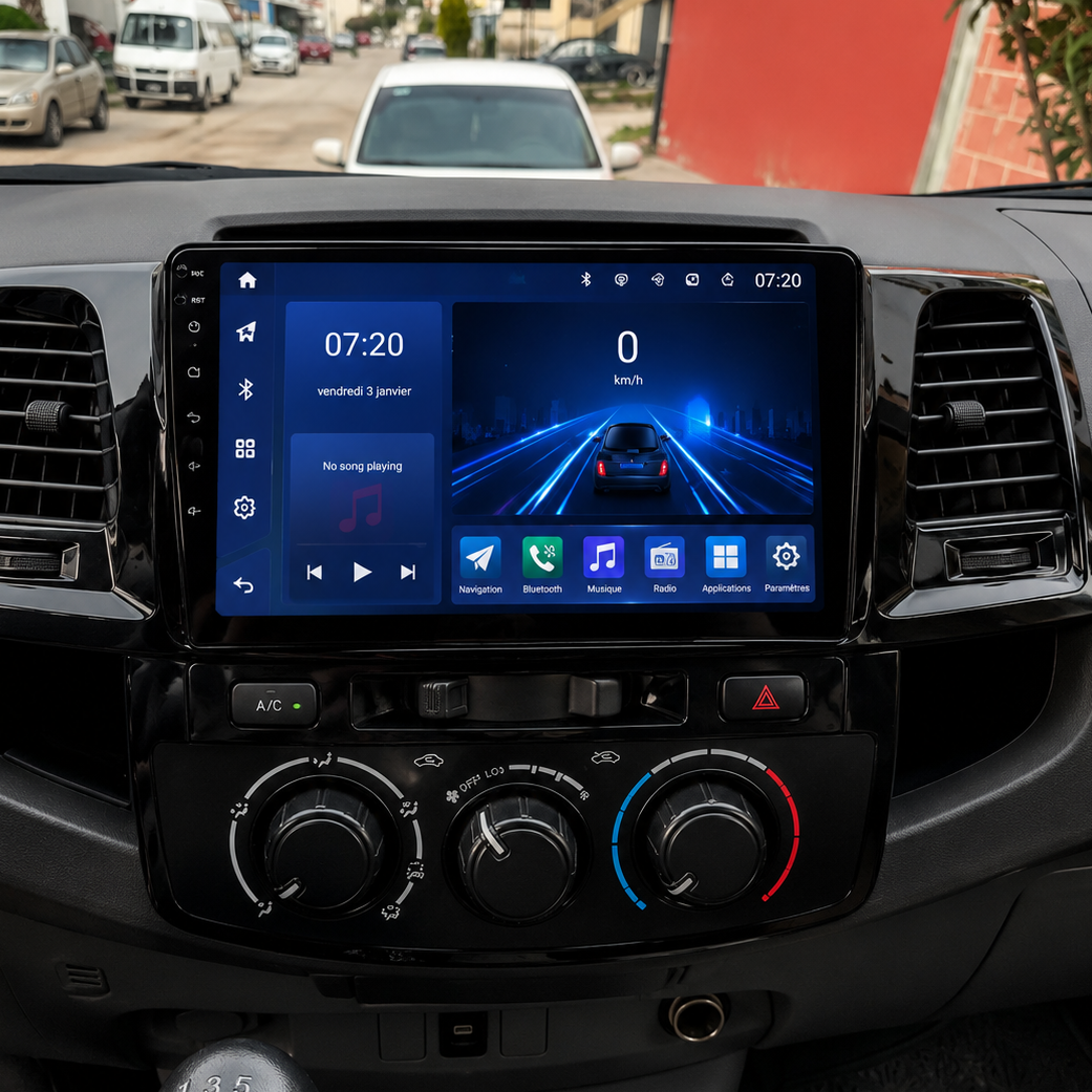 Écran CarPlay/Android Toyota Hilux (2007-2015) — Écran HD tactile sans fil