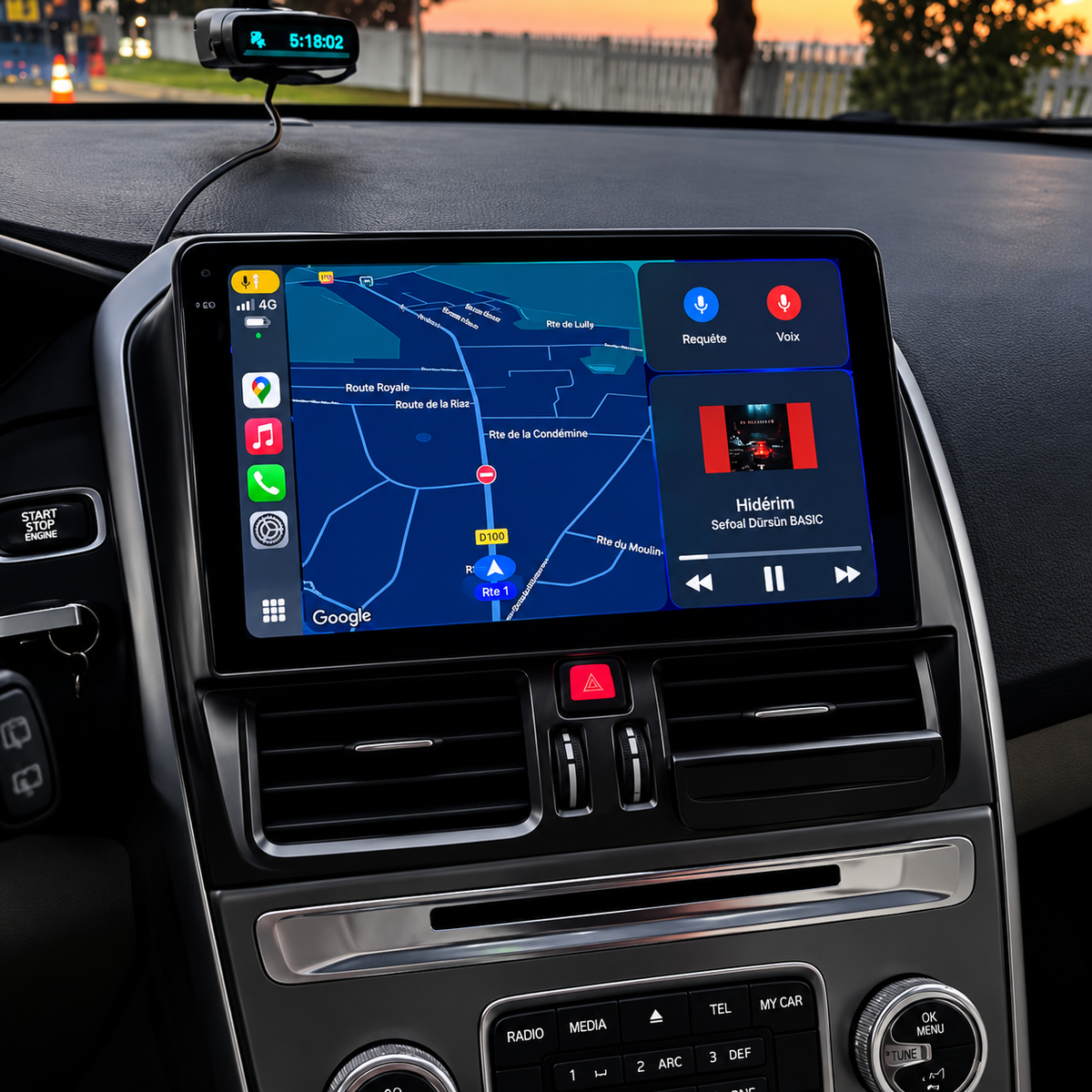 Écran CarPlay/Android Volvo XC60 (2008-2017) — Écran HD tactile sans fil