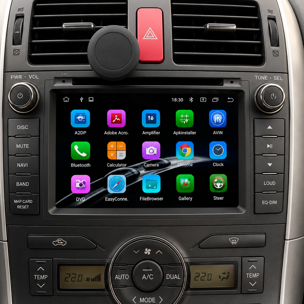 Écran CarPlay/Android Toyota Auris E150 (2006-2012) — Écran HD tactile sans fil