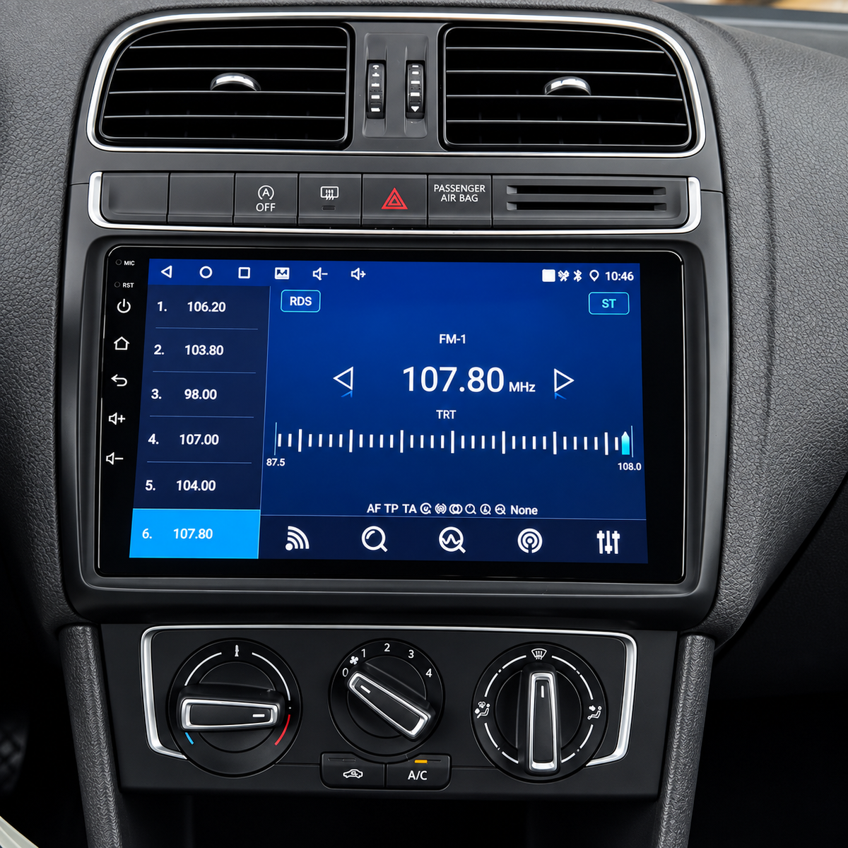 Écran CarPlay/Android Volkswagen Polo 5 (2008-2020) — Écran HD tactile sans fil