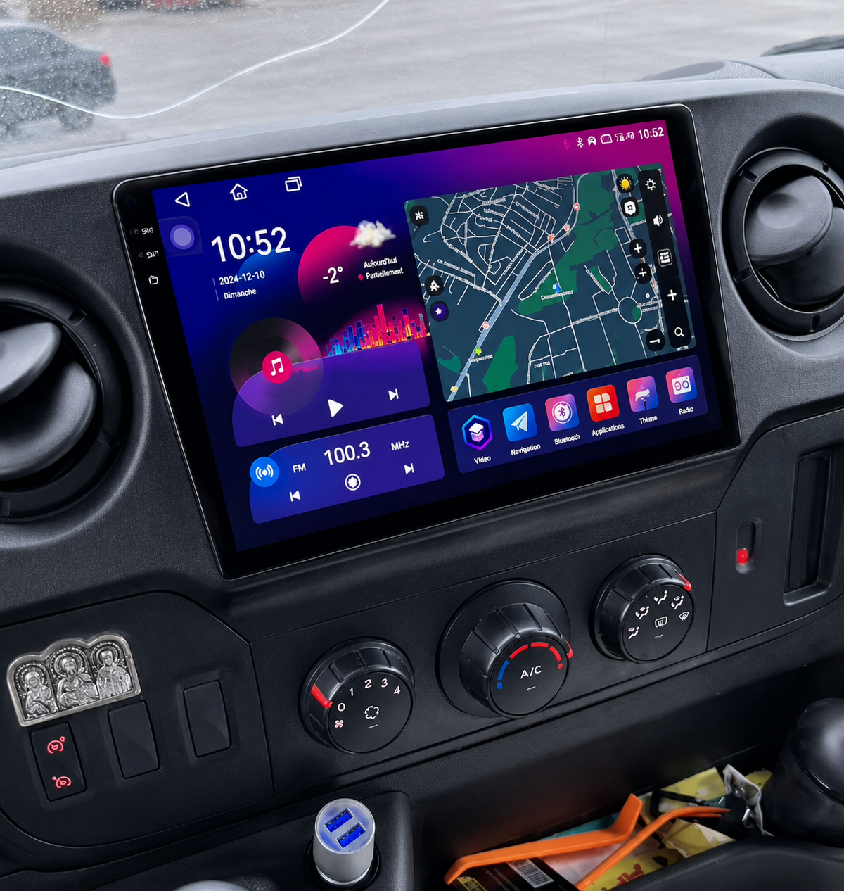 Écran CarPlay/Android Nissan NV400 (2010-2021) — Écran HD tactile sans fil