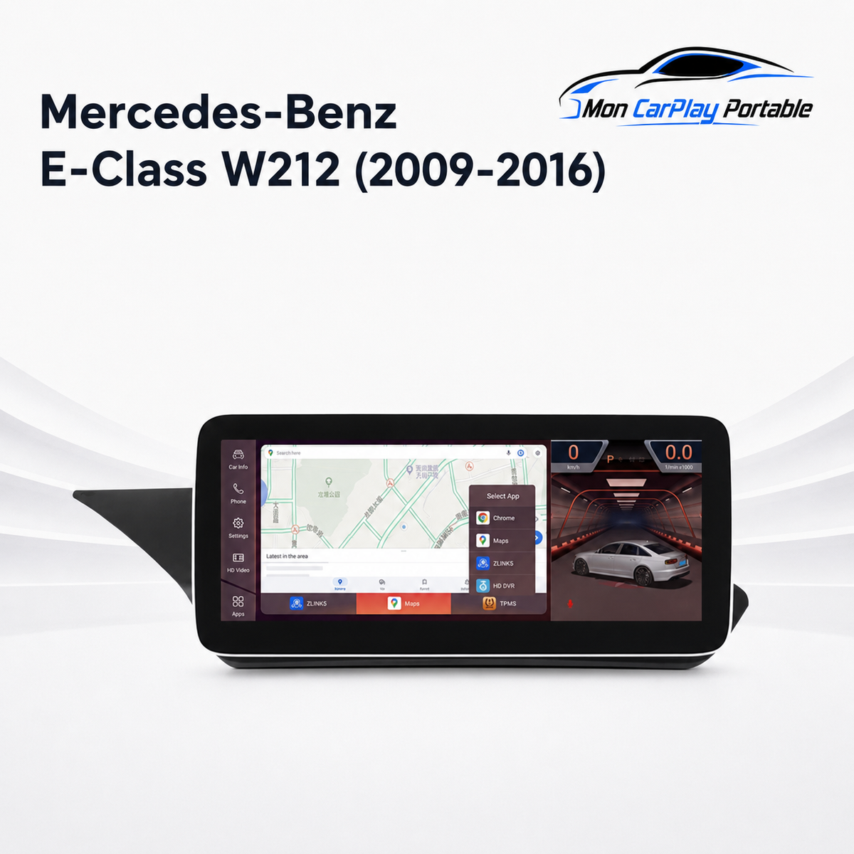 Écran CarPlay Android Auto Mercedes Classe-E W212 (2009-2016) — Spark Auto