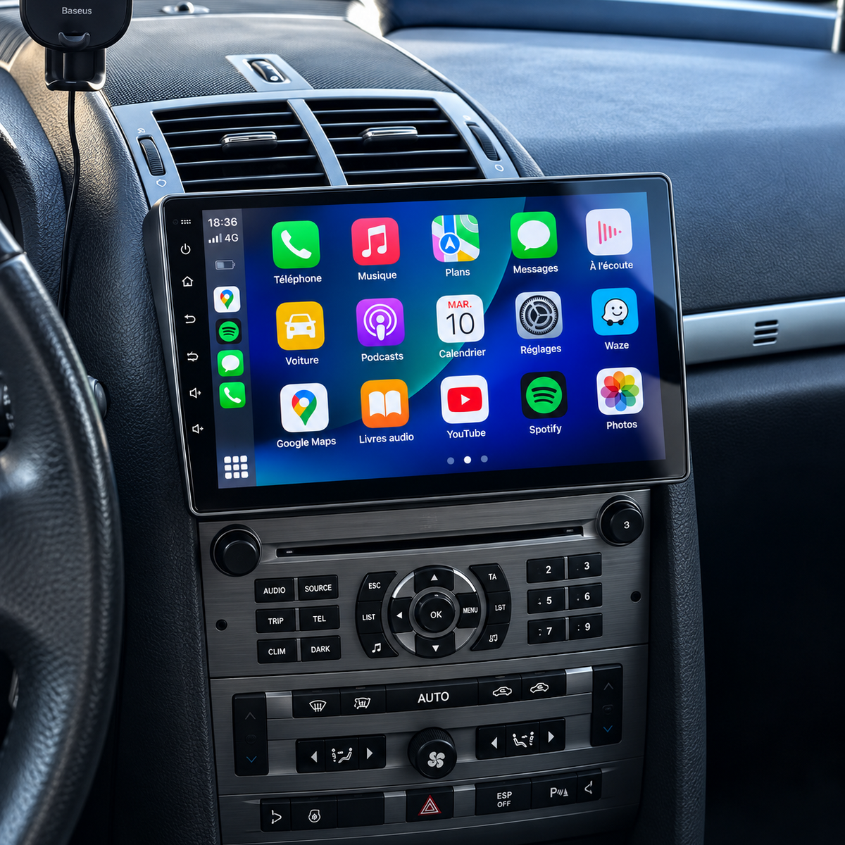 Écran CarPlay Android Auto Peugeot 407 (2004-2011) — Spark Auto