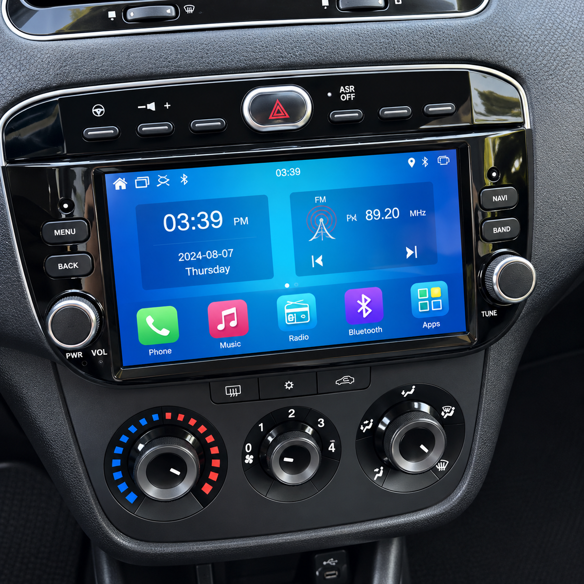 Écran CarPlay/Android Fiat Punto (2012-2015) — Écran HD tactile sans fil