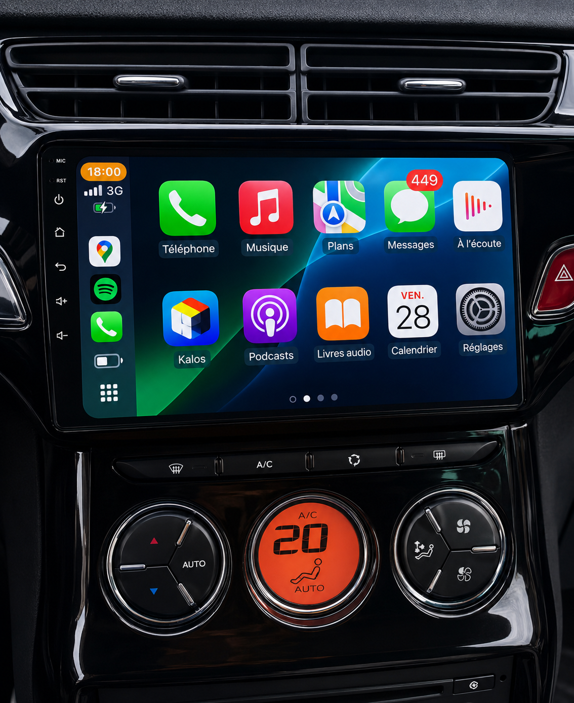 Écran CarPlay Android Auto Citroën C3 / DS3 (2010-2016) — Spark Auto