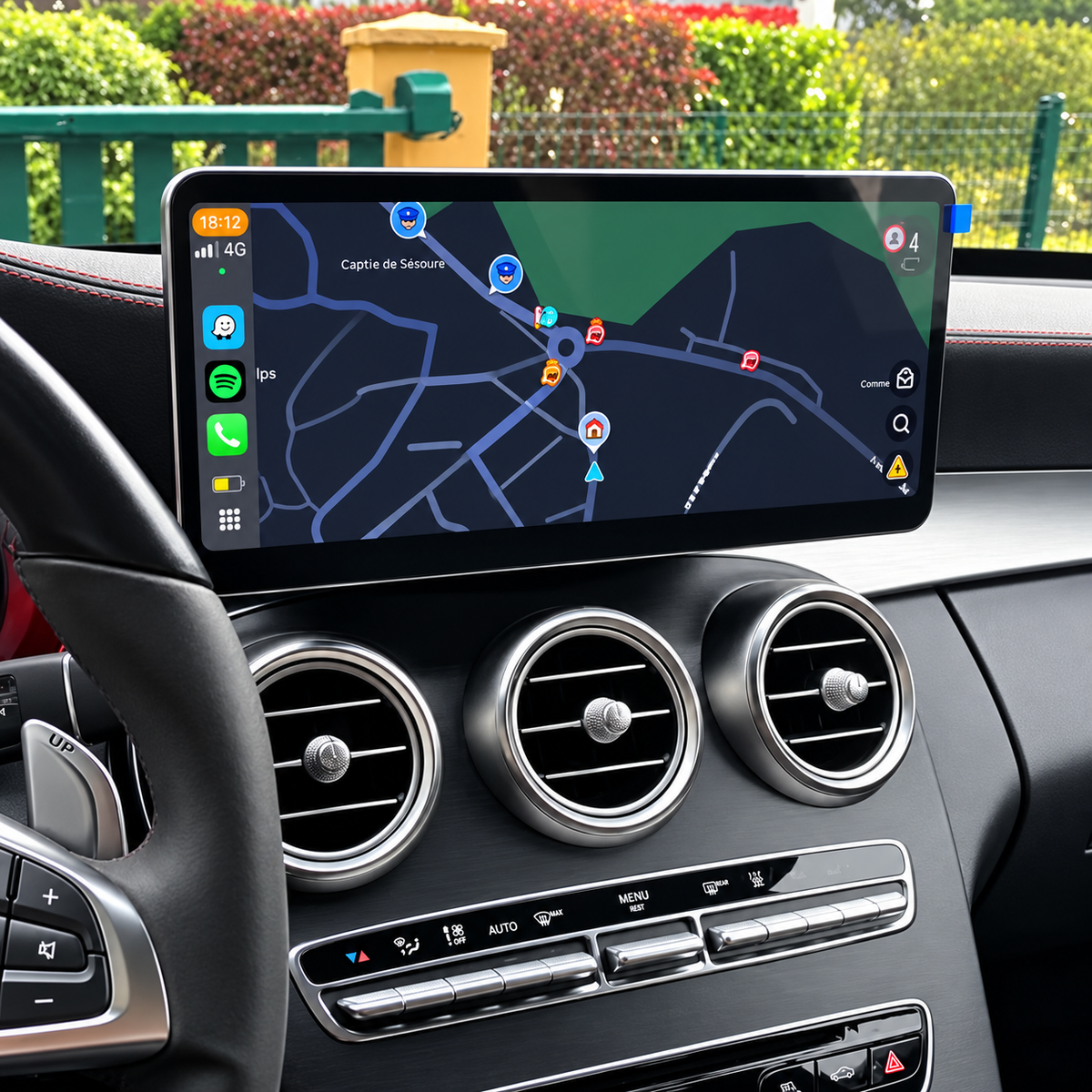 Écran CarPlay/Android Mercedes Classe GLC  (2015-2018) — Écran HD tactile sans fil