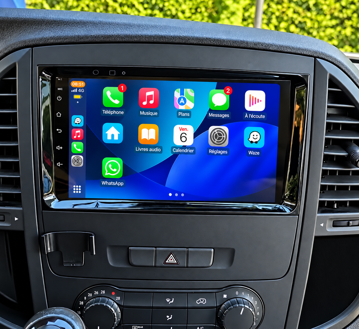 Écran CarPlay/Android Mercedes Sprinter (2006-2016) — Écran HD tactile sans fil
