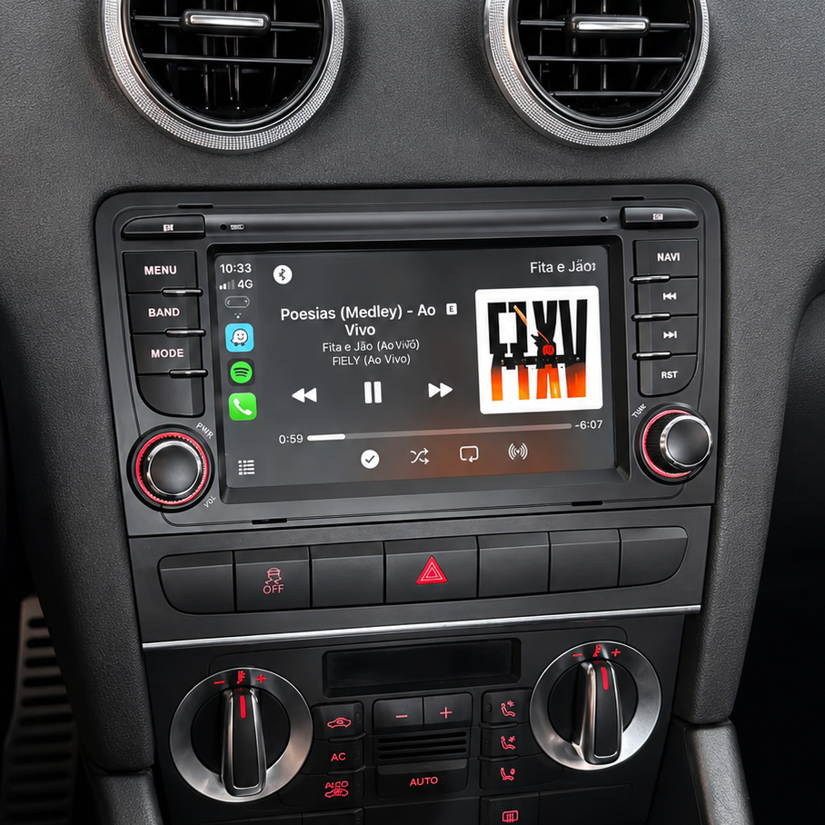 Écran CarPlay/Android Audi A3 (2003-2013) — Écran HD tactile sans fil