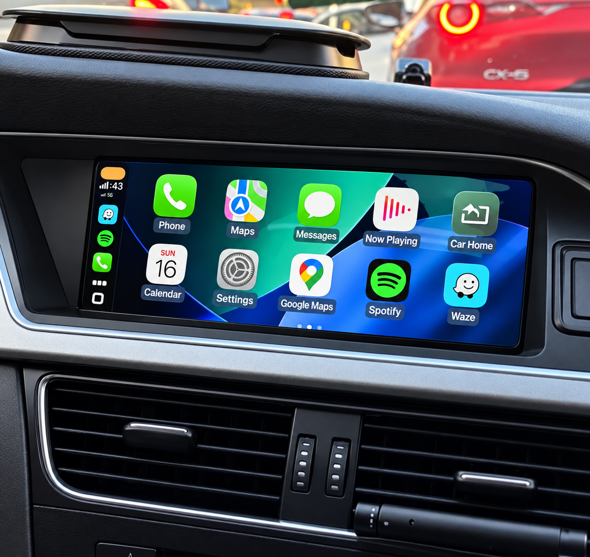 Écran CarPlay/Android Audi A5 (2008-2016) — Écran HD tactile sans fil