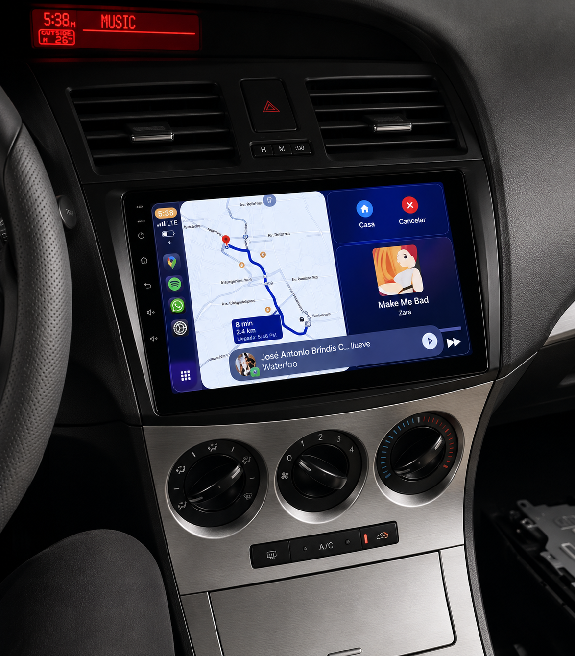Écran CarPlay/Android Mazda 3 (2009-2013) — Écran HD tactile sans fil