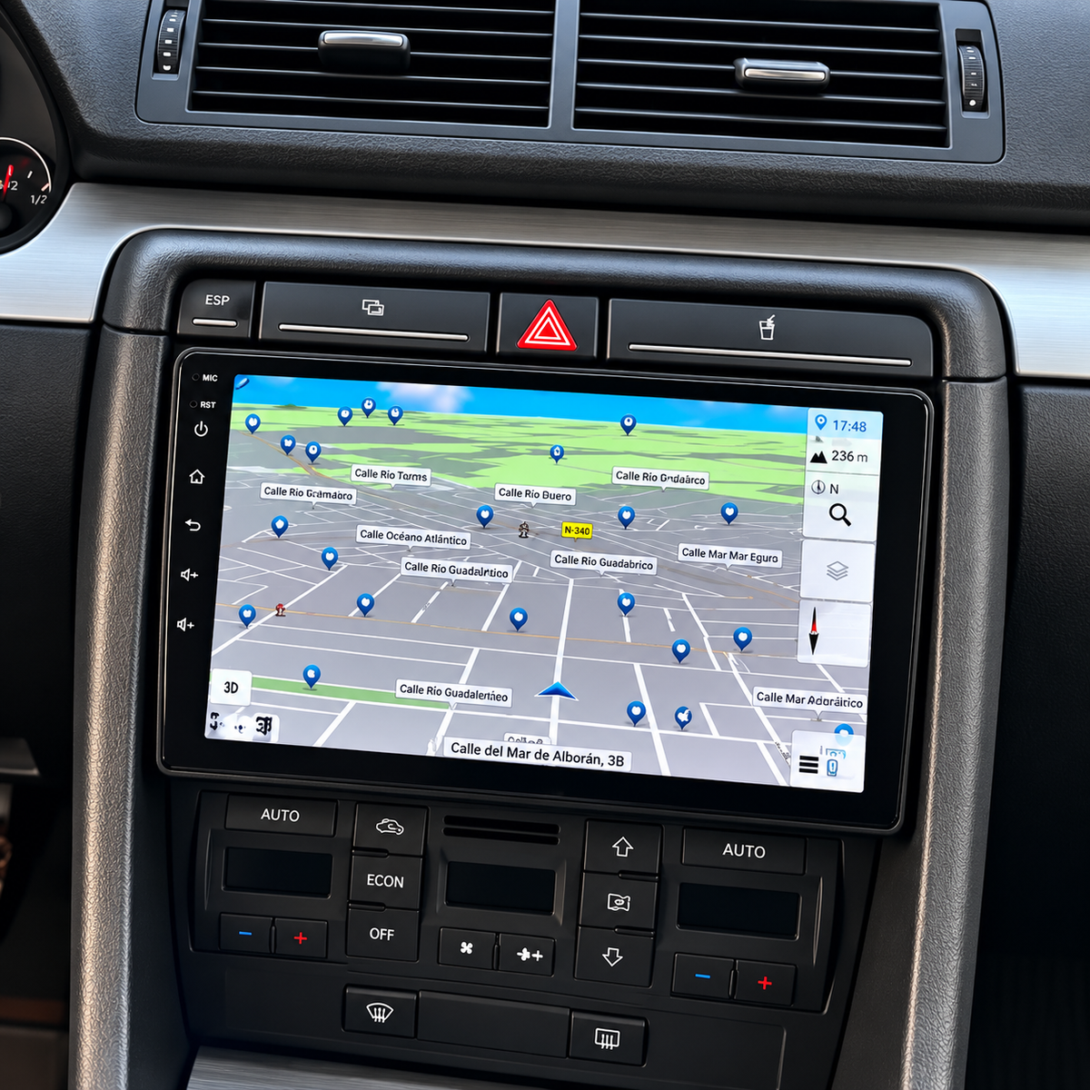 Écran CarPlay/Android Audi A4 (2000-2009) — Écran HD tactile sans fil