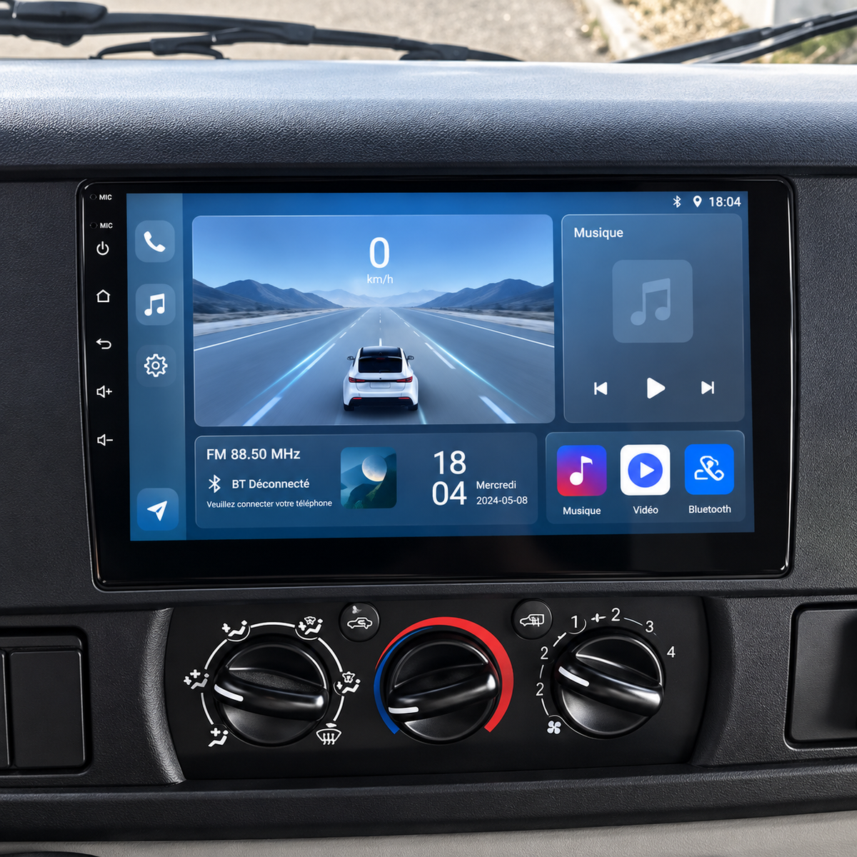 Écran CarPlay/Android Renault Master (2003-2010) — Écran HD tactile sans fil