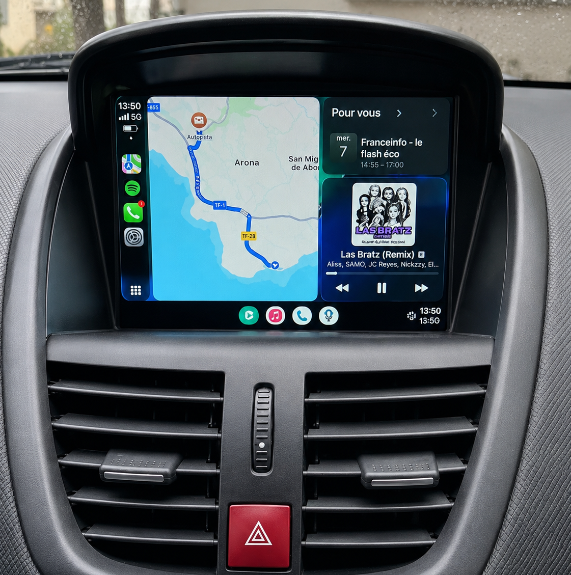 Écran CarPlay/Android Peugeot 206+ (2009-2012) — Écran HD tactile sans fil