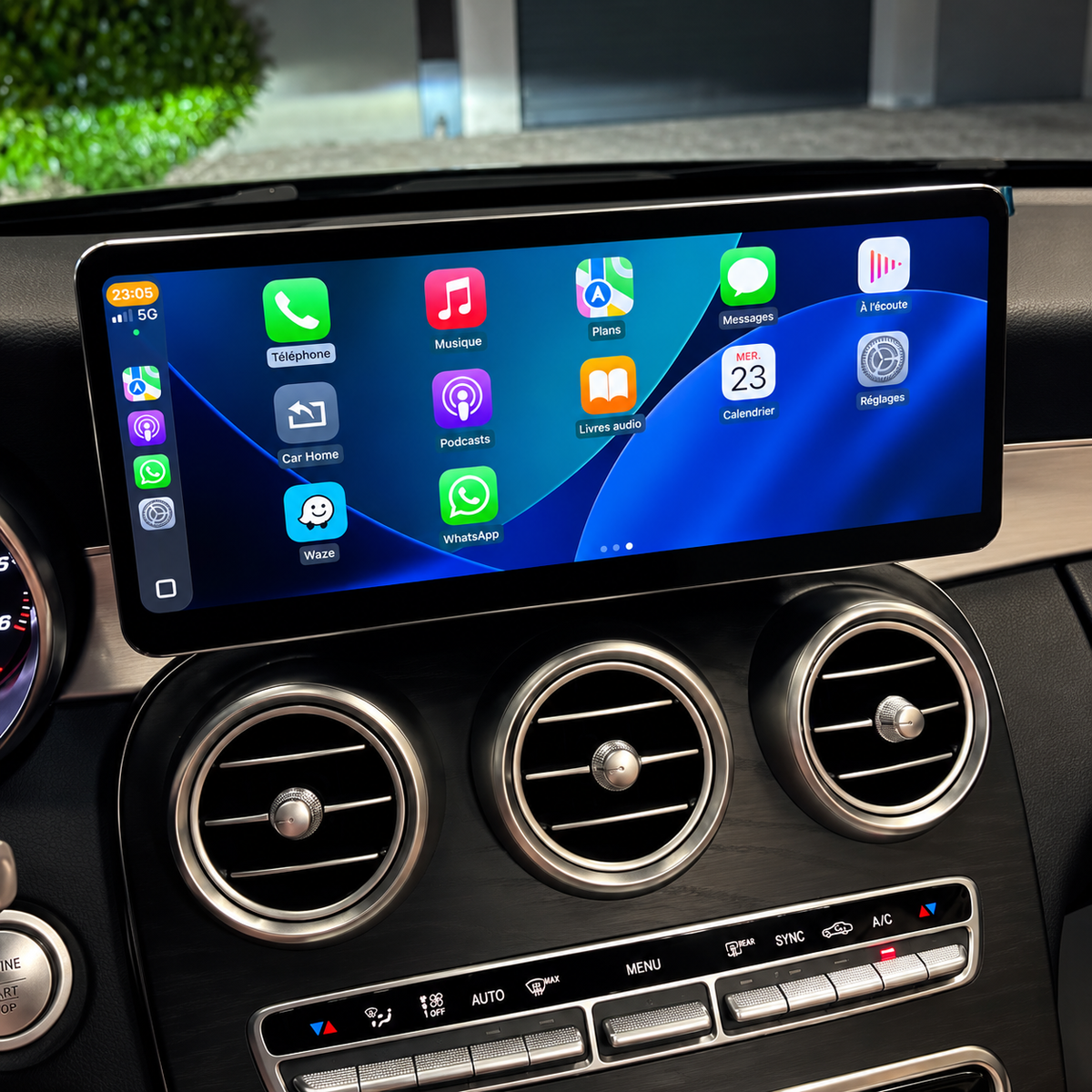 Écran CarPlay/Android Mercedes Classe GLC  (2015-2018) — Écran HD tactile sans fil