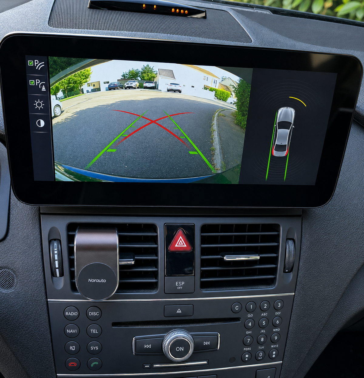 Pantalla CarPlay/Android Mercedes Clase C W204 (2007-2014) — Pantalla táctil HD inalámbrica