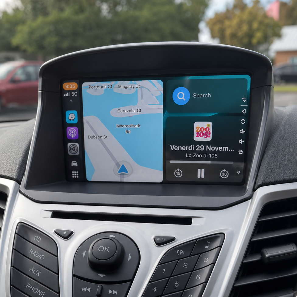 Pantalla CarPlay/Android Ford Fiesta MK6/MK7 (2009-2017) — Pantalla táctil HD inalámbrica
