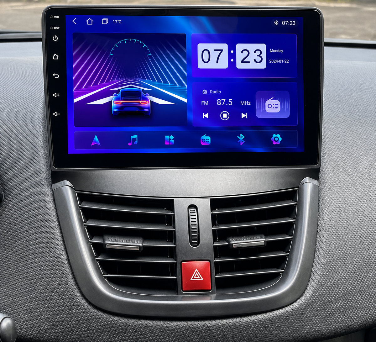 Écran CarPlay/Android Peugeot 207 (2006-2015) — Écran HD tactile sans fil