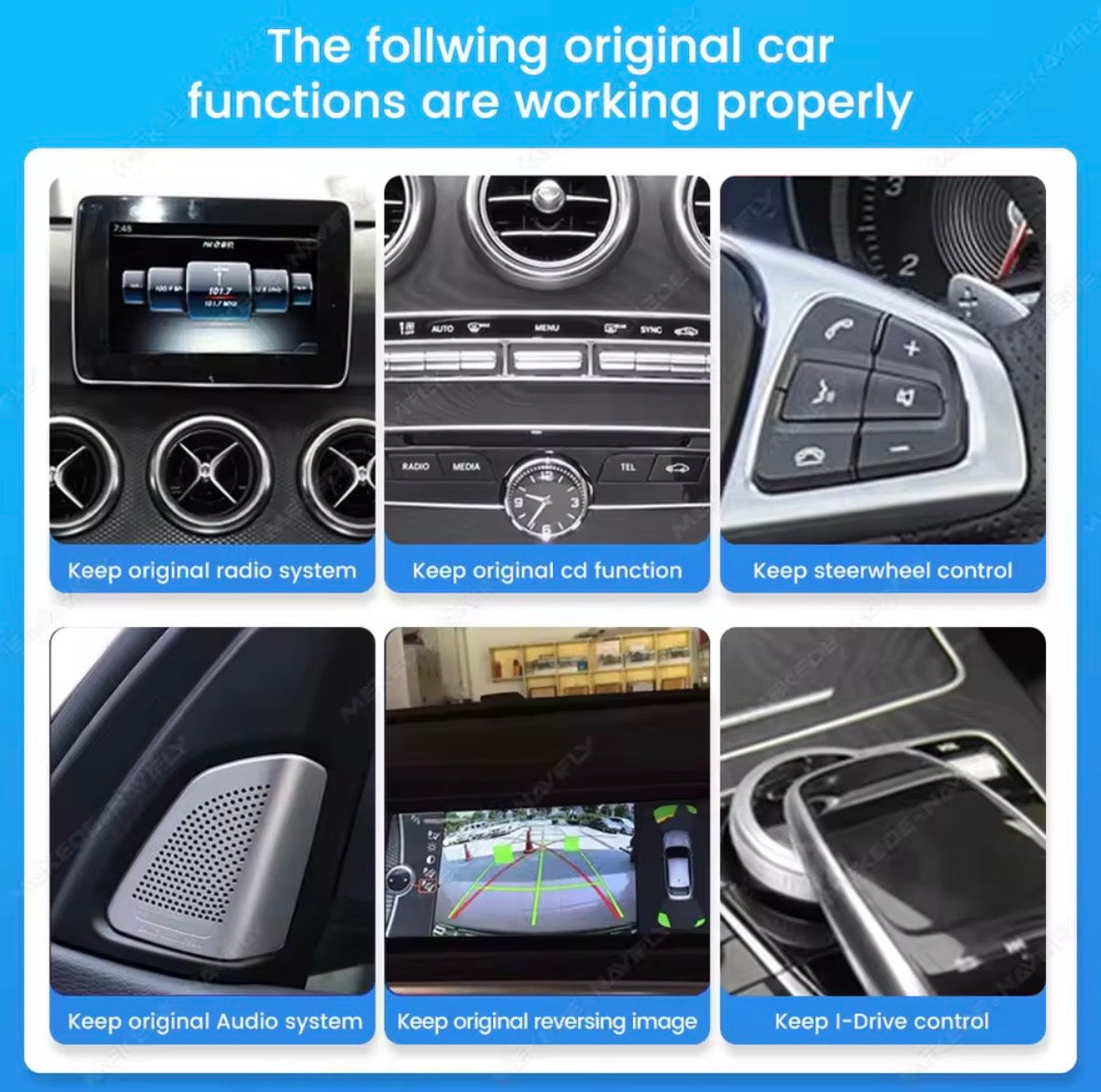 Écran CarPlay/Android Mercedes Classe GLA X156 (2015-2019) — Écran HD tactile sans fil