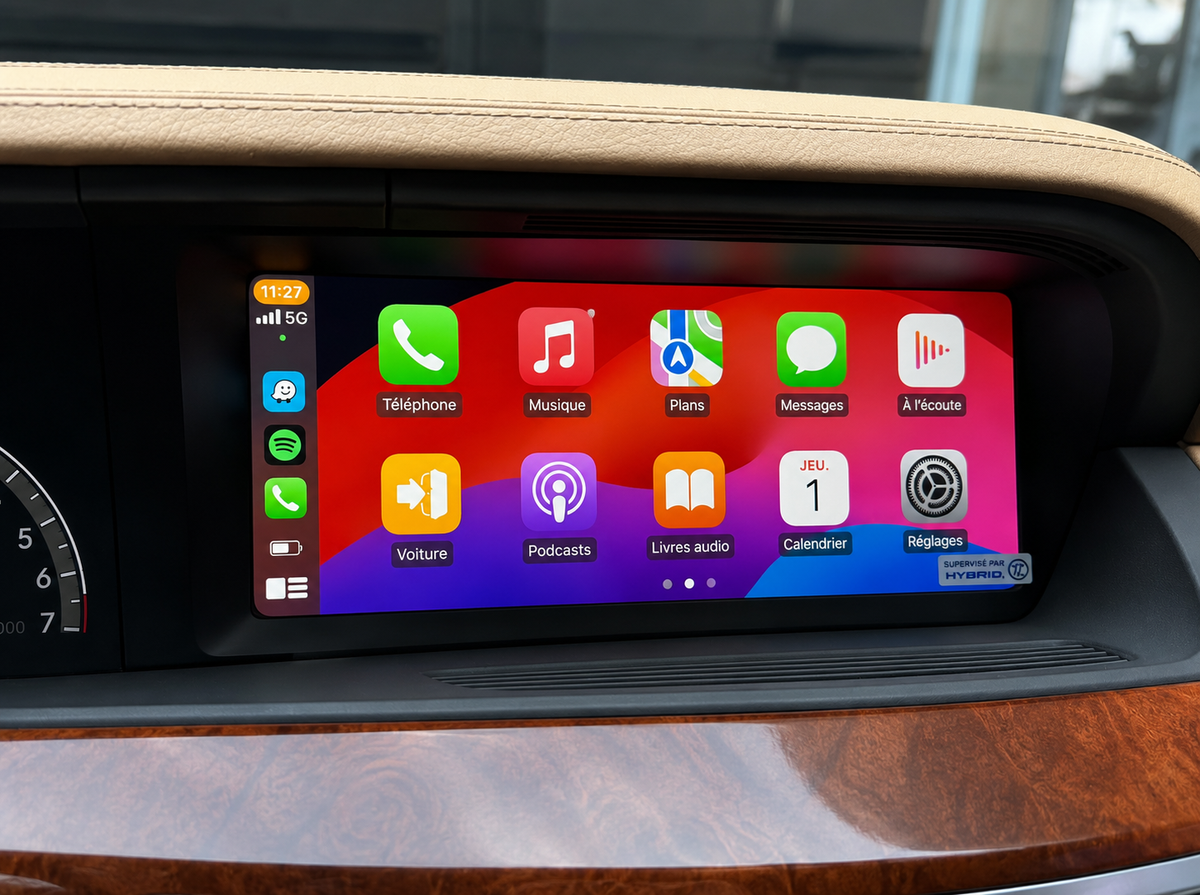 Écran CarPlay Android Auto Mercedes Classe S W221 (2006-2009) — Spark Auto